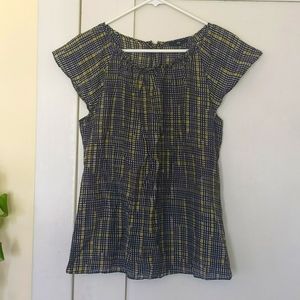 Gap Cotton-Silk Flutter Sleeve Top